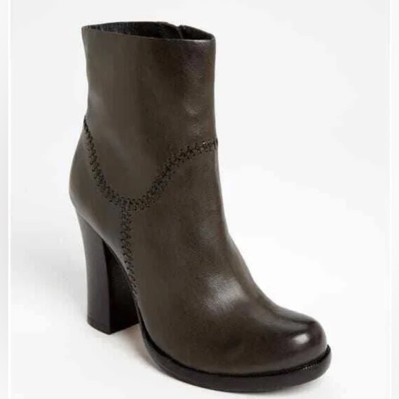 Kork Ease Vallery Gray Stitch Leather Heeled Boots - Picture 1 of 11